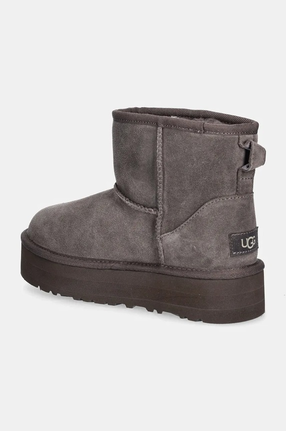 Chłopiec UGG śniegowce zamszowe dziecięce CLASSIC MINI PLATFORM 1143700K brązowy
