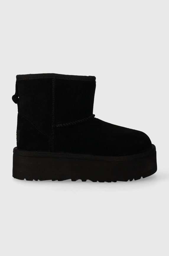 Μπότες σουέτ για παιδιά UGG CLASSIC MINI PLATFORM χωρίς φερμουάρ μαύρο 1143700K