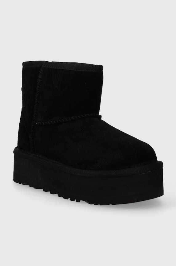 Μπότες σουέτ για παιδιά UGG CLASSIC MINI PLATFORM 1143700K μαύρο AW25