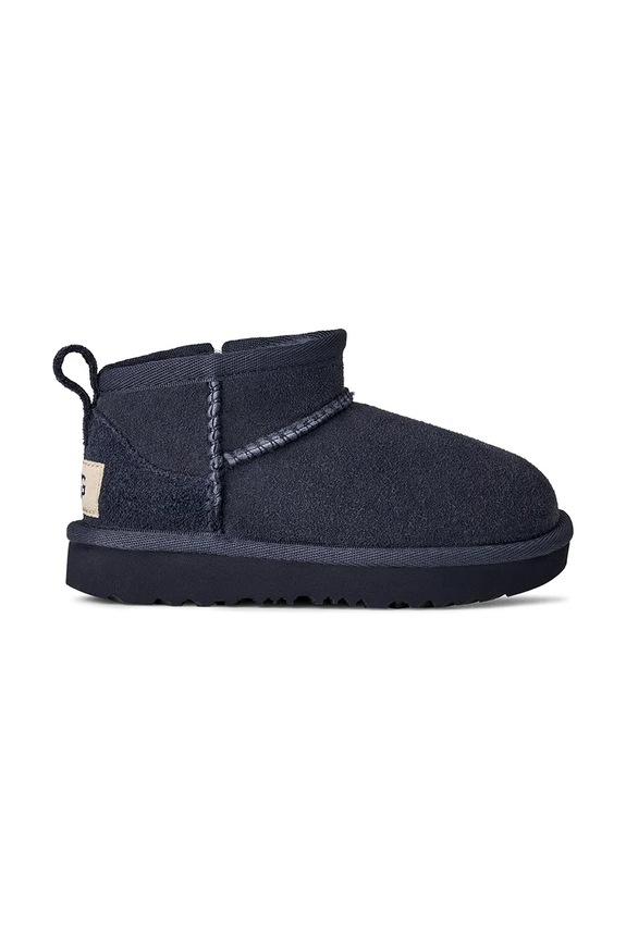 UGG śniegowce zamszowe dziecięce T CLASSIC ULTRA MINI brak zapięcia granatowy 1130750T