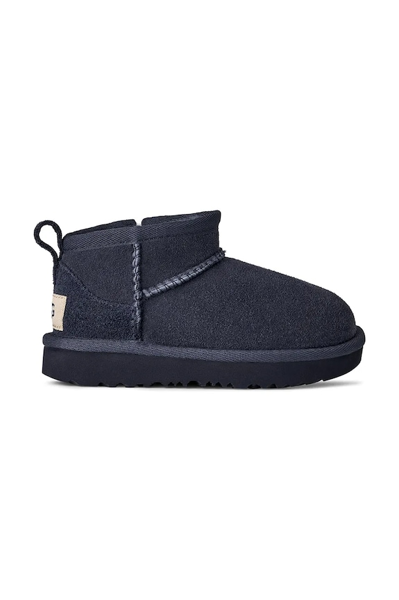 UGG śniegowce zamszowe dziecięce T CLASSIC ULTRA MINI brak zapięcia granatowy 1130750T