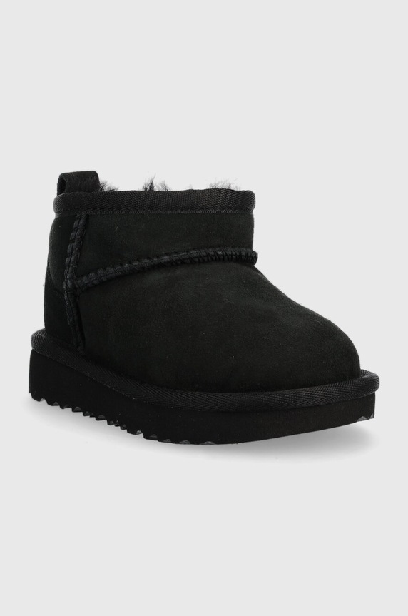 Μπότες σουέτ για παιδιά UGG T CLASSIC ULTRA MINI 1130750T μαύρο AA00