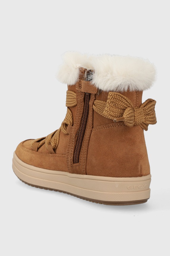 Djevojčice Dječje zimske cipele od brušene kože Geox J36CVA.00022.28.35 smeđa