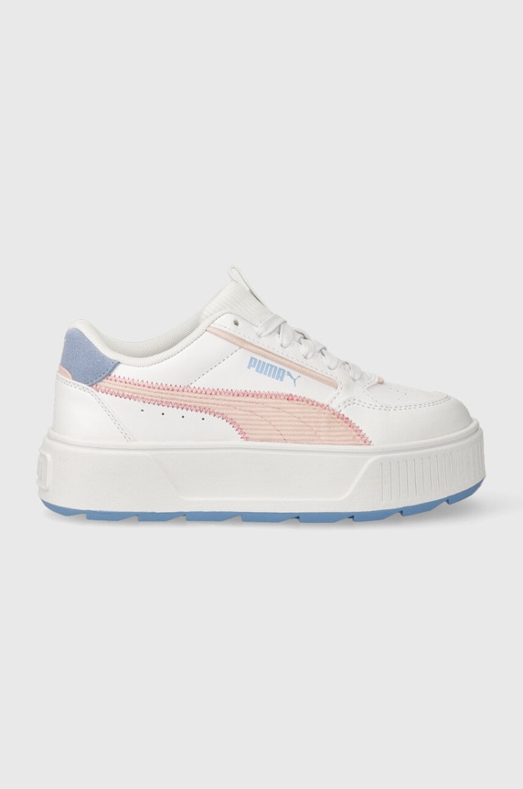 Παιδικά δερμάτινα sneakers Puma Karmen Rebelle Corduroy Jr υφασμάτινο λευκό 392641