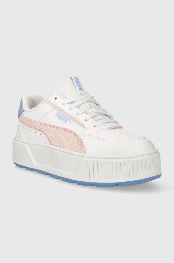 Παιδικά δερμάτινα sneakers Puma Karmen Rebelle Corduroy Jr 392641 λευκό AW23