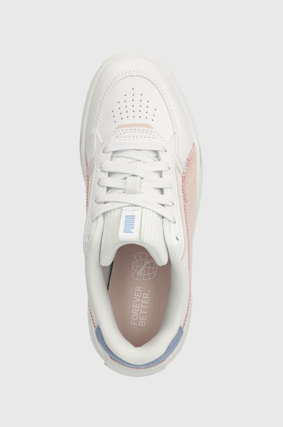 Παιδικά δερμάτινα sneakers Puma Karmen Rebelle Corduroy Jr λευκό 392641