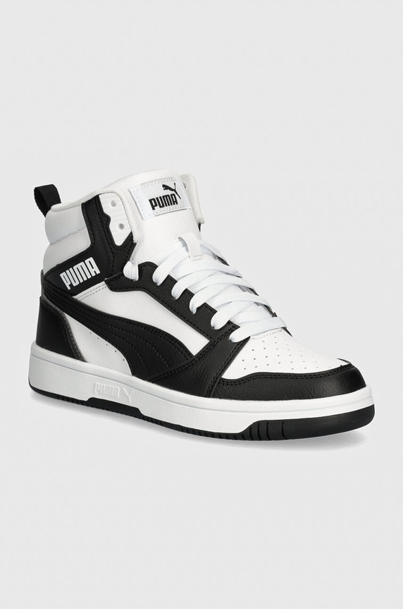 Dětské sneakers boty Puma Rebound V6 Mid Jr Planet friendly bílá 393831
