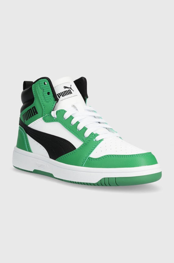 Detské tenisky Puma Rebound V6 Mid Jr 393831 zelená AW25