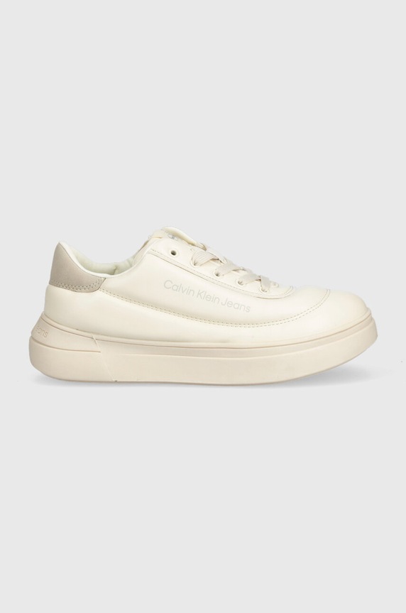 Calvin Klein Jeans sneakersy dziecięce imitacja skóry licowej beżowy V3A9.80664.35.39