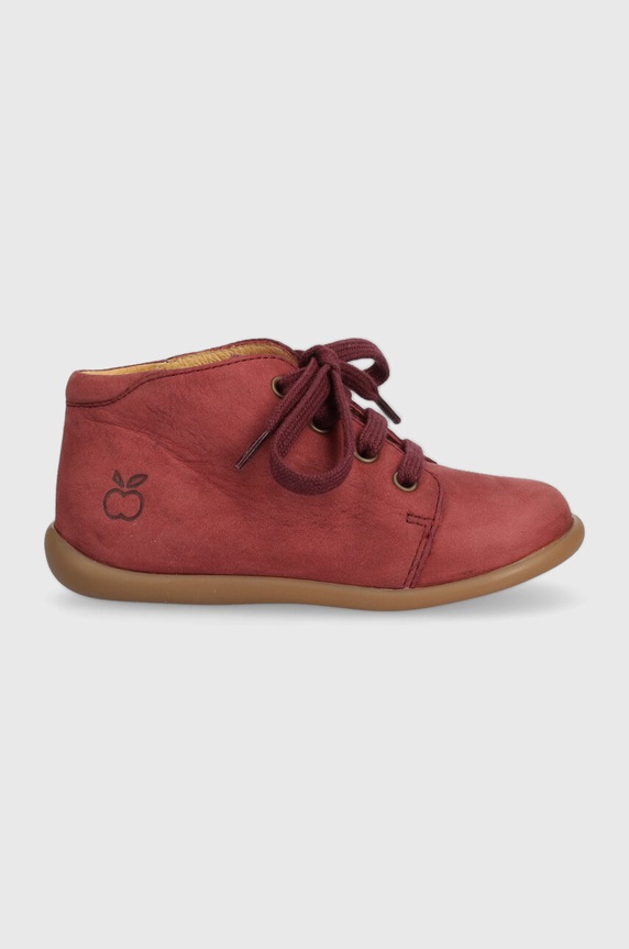 Pom D'api pantofi din piele intoarsa pentru copii Planet friendly burgundia P1ACCG0407.19.23