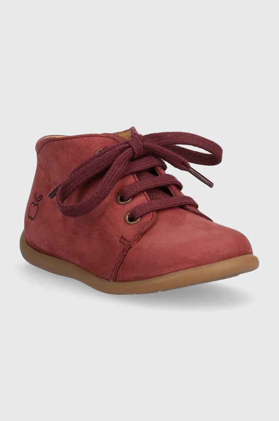 Pom D'api pantofi din piele intoarsa pentru copii P1ACCG0407.19.23 burgundia AW23
