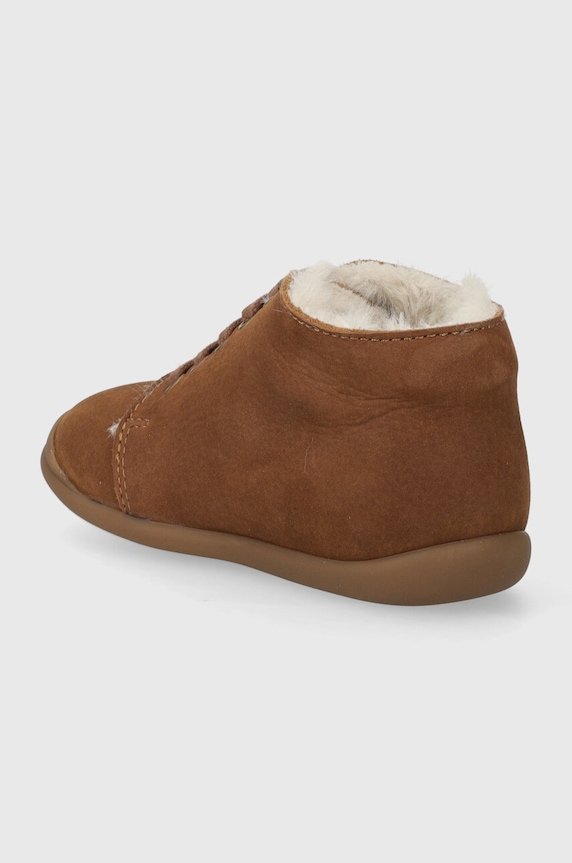 Băieți Pom D'api pantofi din piele intoarsa pentru copii FLEX-UP BOTTINE FUR P1BBCG0402.24.25 maro