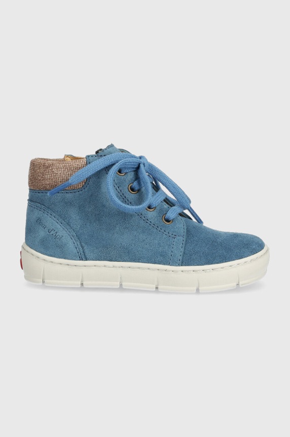 Pom D'api scarpe basse in pelle scamosciata bambini blu P1CBAY0401.21.23