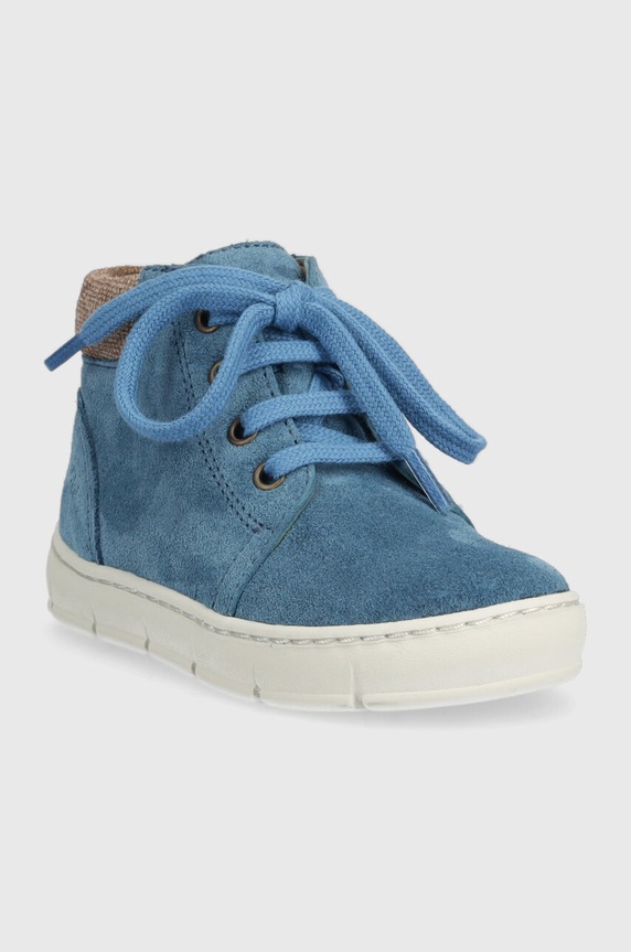 Pom D'api scarpe basse in pelle scamosciata bambini P1CBAY0401.21.23 blu AW23
