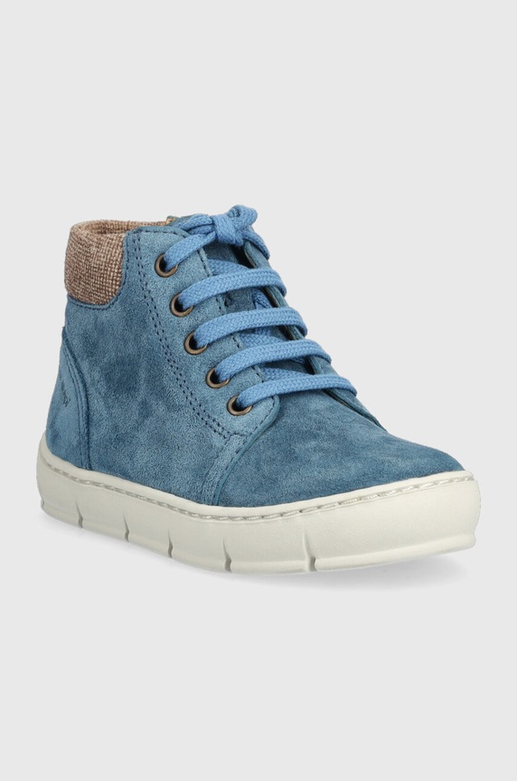 Pom D'api pantofi din piele intoarsa pentru copii P1CBAY0401.24.27 albastru AW23