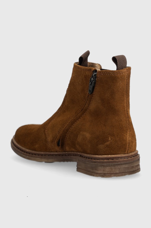 Κοριτσίστικα Παιδικές μπότες τσέλσι από σουέτ Pom D'api BROTHER JODZIP P1OADZ04R1.28.30 καφέ