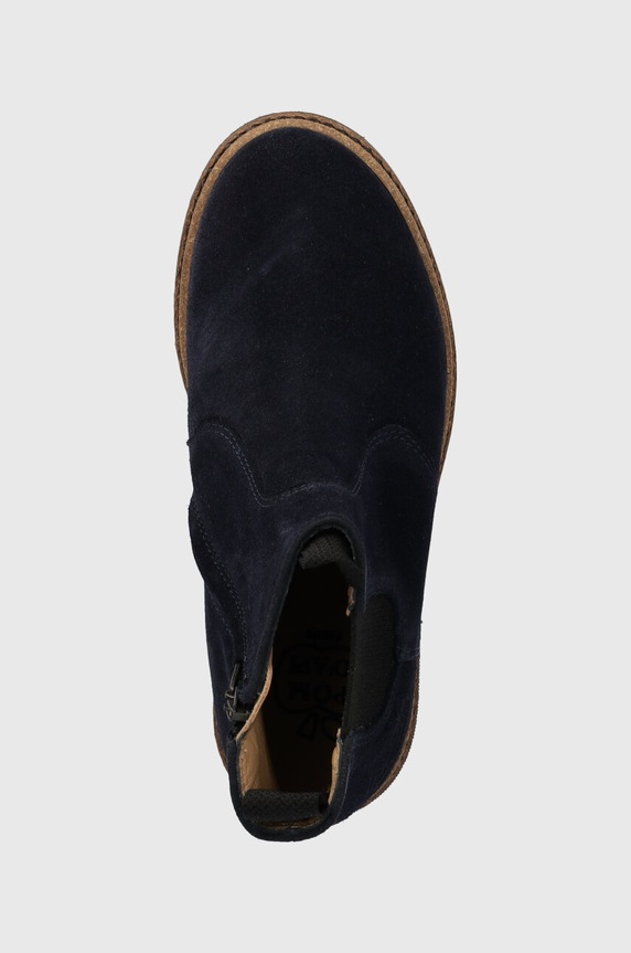 Παιδικές μπότες τσέλσι από σουέτ Pom D'api BROTHER JODZIP σκούρο μπλε P1OADZ04R2.28.30