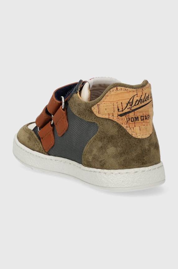 Chłopiec Pom D'api sneakersy skórzane dziecięce MOUSSE EASY RACING P1PECO0403.19.23 zielony