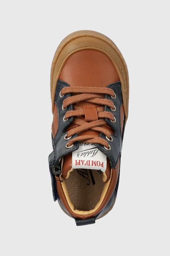 Δερμάτινα παιδικά κλειστά παπούτσια Pom D'api MOUSSE BUMP καφέ P1PICE0404.19.23
