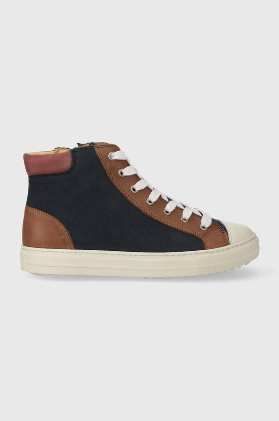 Παιδικά πάνινα παπούτσια Pom D'api SWAG ZIP LACE απομίμηση σουέτ σκούρο μπλε P1QBCJ0401.31.34