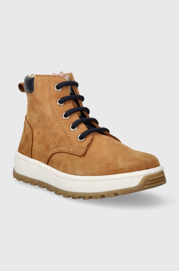 Dječje kožne polucipele Pom D'api FLOW BOOTS P1QPCL0403.28.30 smeđa AW23