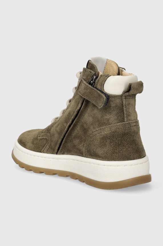 Fiú Pom D'api gyerek félcipő velúrból FLOW BOOTS P1QPEI0401.24.27 zöld