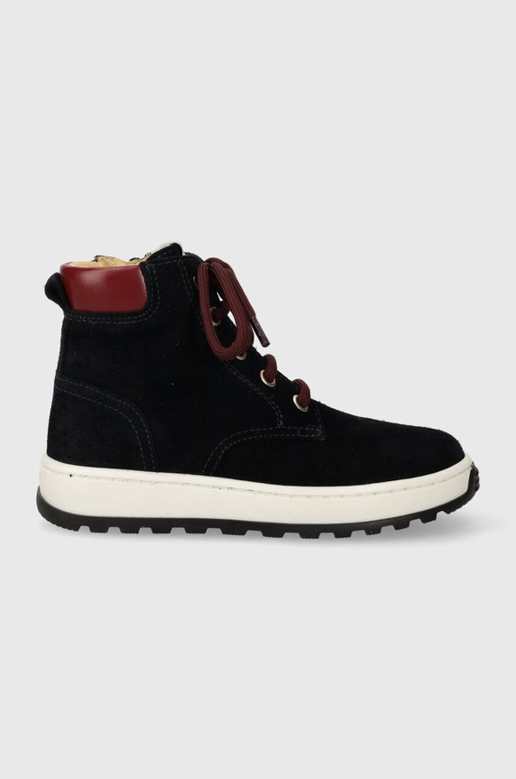 Pom D'api półbuty zamszowe dziecięce FLOW BOOTS granatowy P1QPEP0402.24.27