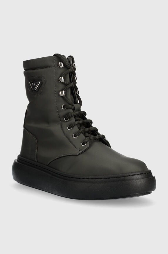 Emporio Armani gyerek téli csizma XYN010.XOT83 zöld AW23