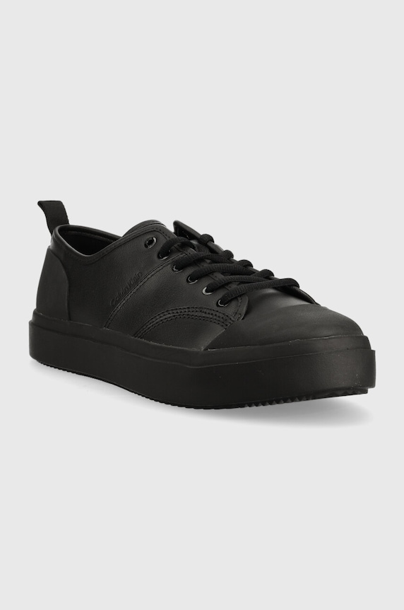 Calvin Klein sneakersy skórzane LOW TOP LACE UP LTH HM0HM01045 czarny AW23
