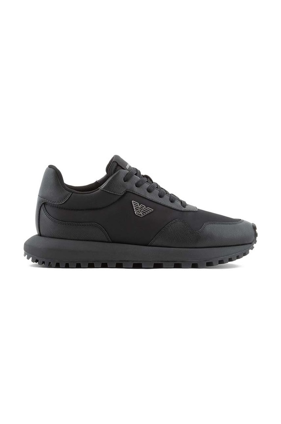 Tenisky Emporio Armani usňová koža čierna X4X630.XN877.K001