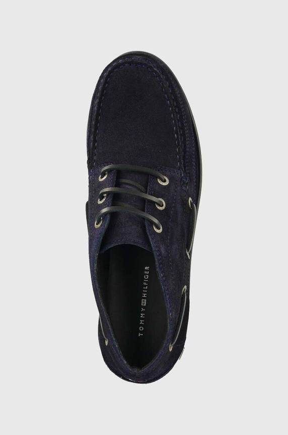 Cipele od brušene kože Tommy Hilfiger TH BOAT BOOT CLASSIC mornarsko plava FM0FM04684
