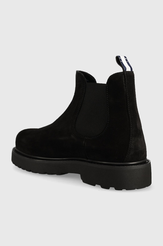 Încălțăminte Tommy Jeans botine din piele intoarsa TJM CHELSEA HIGH BOOT EM0EM01205 negru