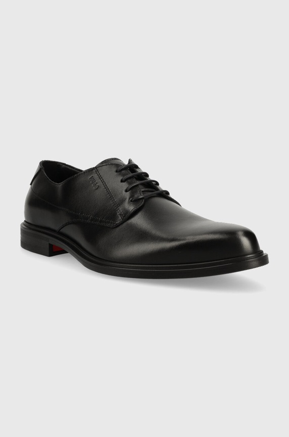 HUGO półbuty skórzane Kerr 50497869.001 czarny AW23