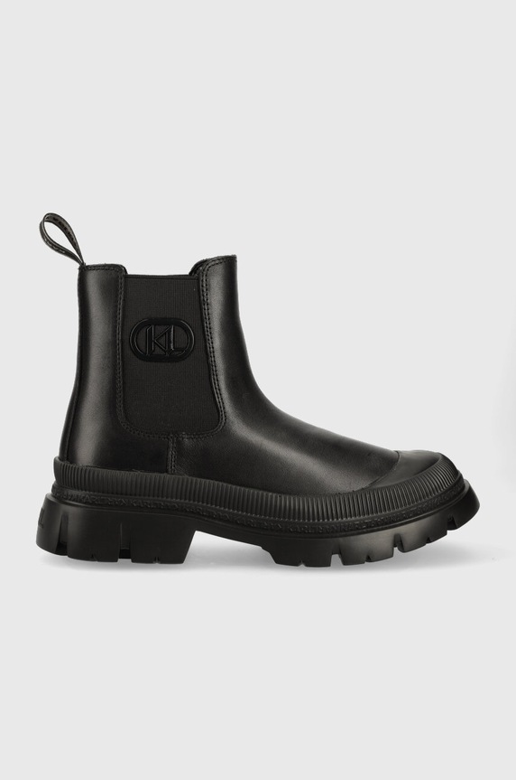 Karl Lagerfeld ghete chelsea de piele TREKKA MENS casual negru KL25243.000