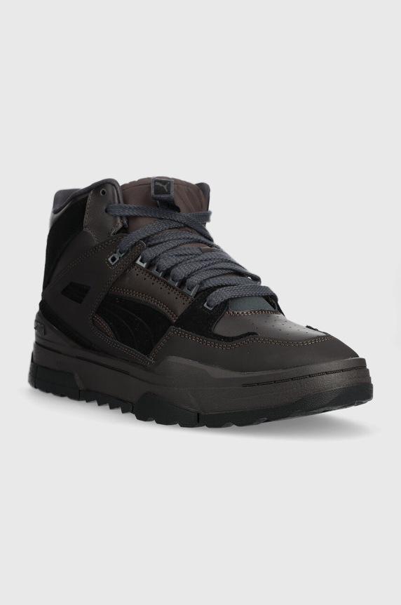 Puma sneakersy skórzane Slipstream Hi Xtreme 393271 brązowy AW23