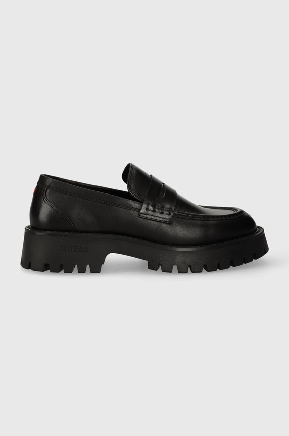 Guess mocasini de piele GORIZIA MOC elegant negru FM8GOM.LEA12.BLACK