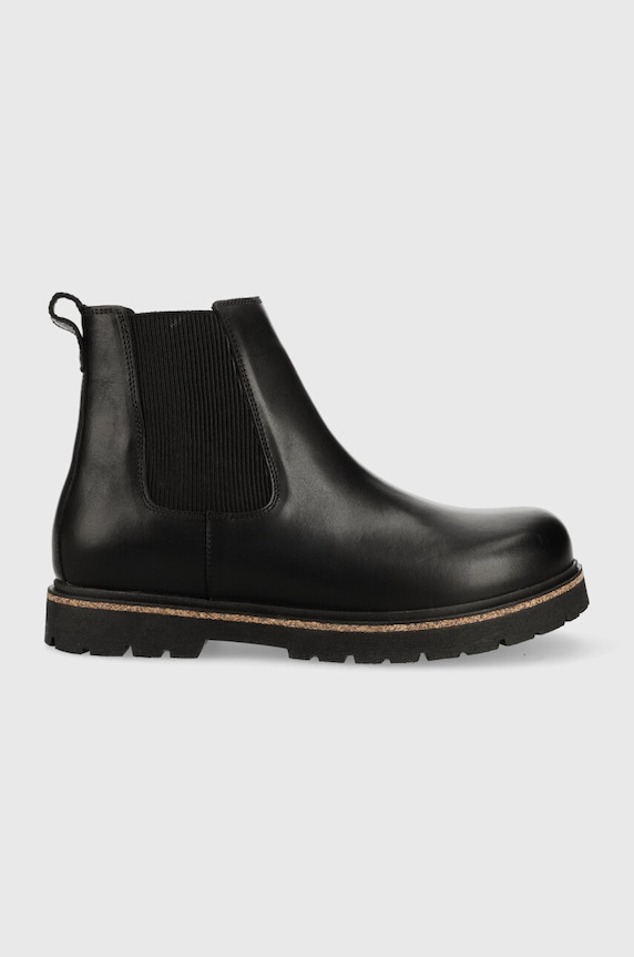 Birkenstock sztyblety skórzane Highwood skóra licowa czarny 1025764