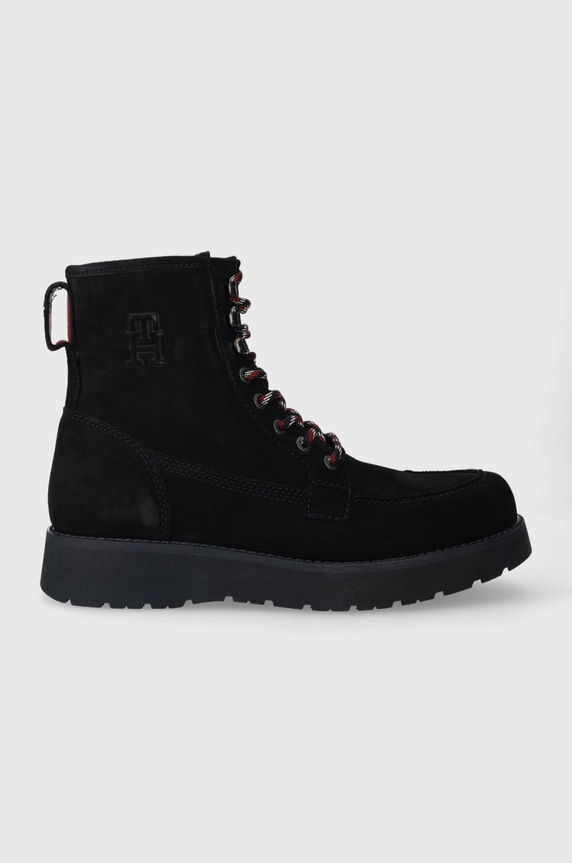 Tommy Hilfiger buty zamszowe TH AMERICAN SUEDE BOOT skóra zamszowa granatowy FM0FM04667