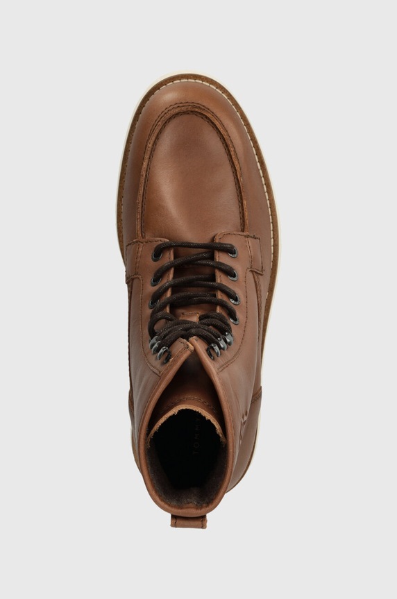 Tommy Hilfiger bőr cipő TH AMERICAN WARM LEATHER BOOT barna FM0FM04668