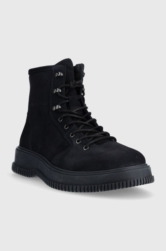 Tommy Hilfiger buty zamszowe TH EVERYDAY CLASS W SUEDE HOOKS FM0FM04762 granatowy AW23