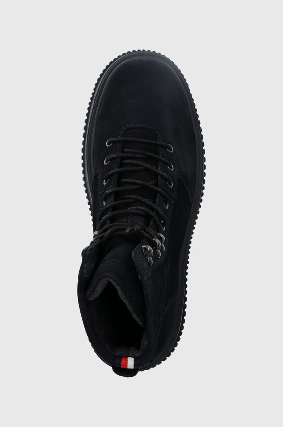 Tommy Hilfiger buty zamszowe TH EVERYDAY CLASS W SUEDE HOOKS granatowy FM0FM04762