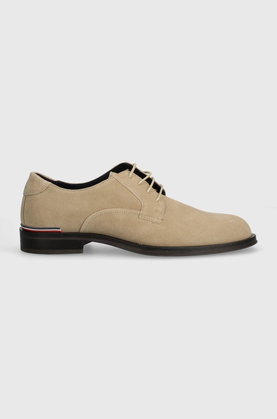 Cipele od brušene kože Tommy Hilfiger CORE RWB SUEDE SHOE FM0FM04868 bež AW24