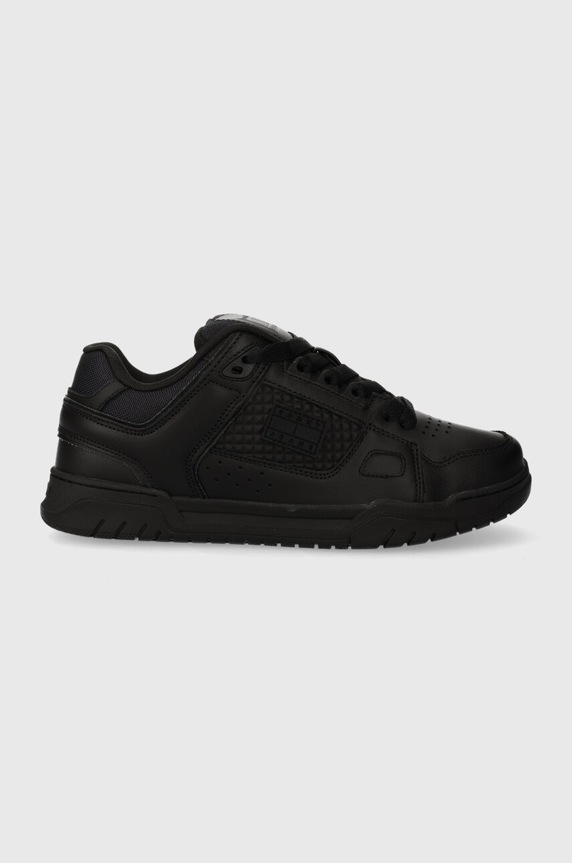 Sneakers Tommy Jeans TJM LEATHER SKATER TONGUE υφασμάτινο μαύρο EM0EM01260