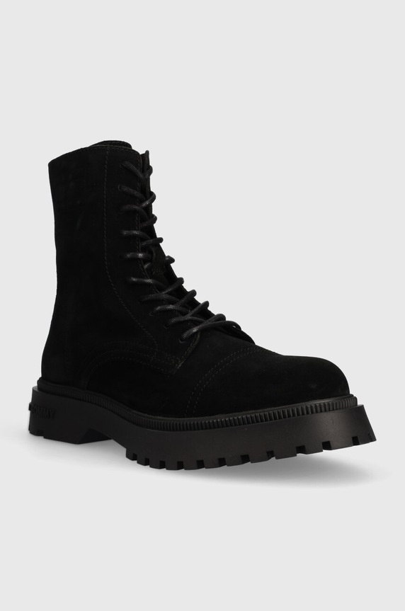 Tommy Jeans trapery zamszowe TJM CASUAL BOOT SUEDE EM0EM01336 czarny AW23