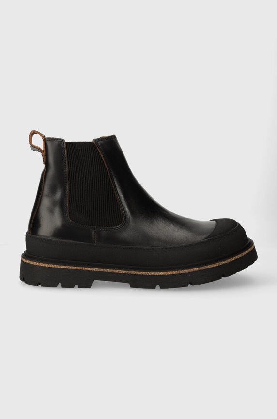 Birkenstock sztyblety skórzane Prescott Slip On skóra licowa czarny 1025206