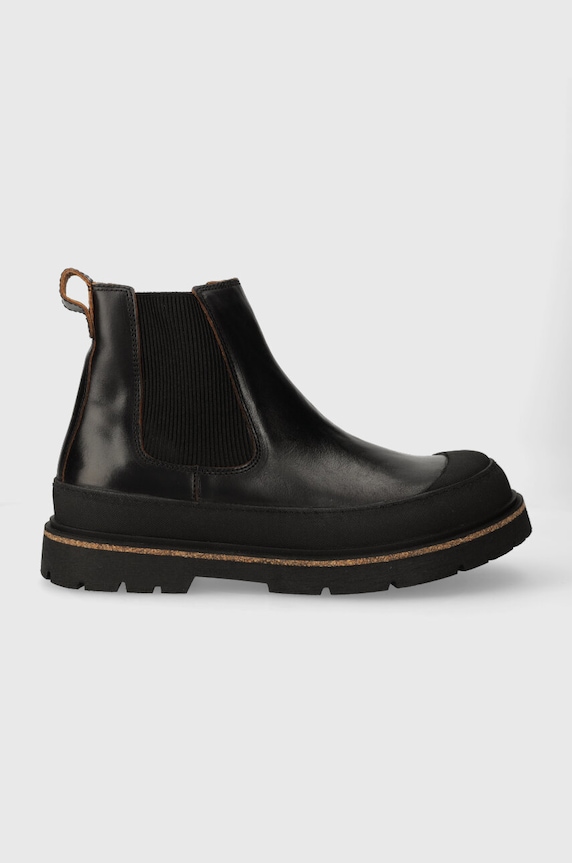 Birkenstock sztyblety skórzane Prescott Slip On skóra licowa czarny 1025206