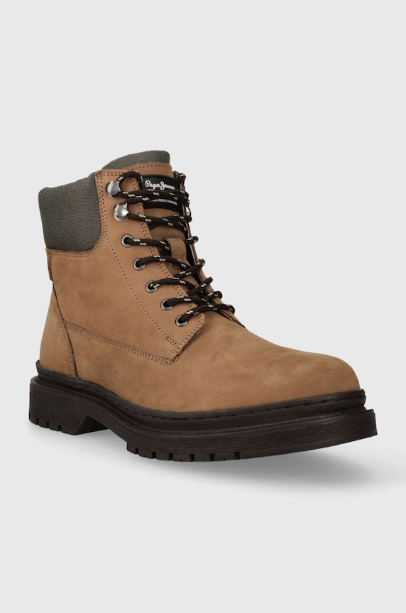 Pepe Jeans cizme din piele intoarsa HARRY BOOT PMS50236 maro AW23