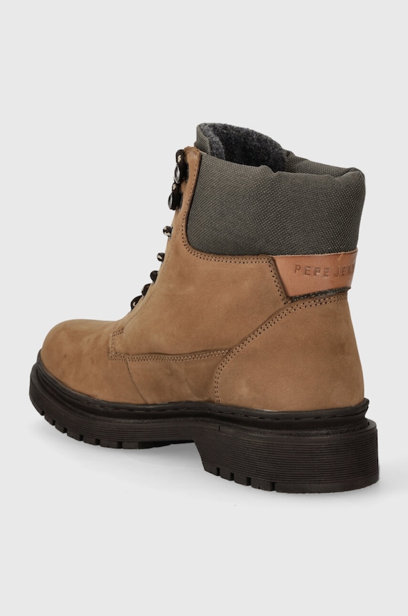Încălțăminte Pepe Jeans cizme din piele intoarsa HARRY BOOT PMS50236 maro