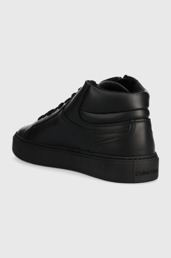 Obuwie Calvin Klein sneakersy skórzane HIGH TOP LACE UP W/ZIP RUBB HM0HM01269 czarny