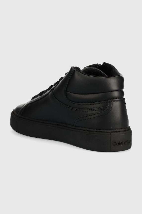 Obuwie Calvin Klein sneakersy skórzane HIGH TOP LACE UP W/ZIP RUBB HM0HM01269 czarny